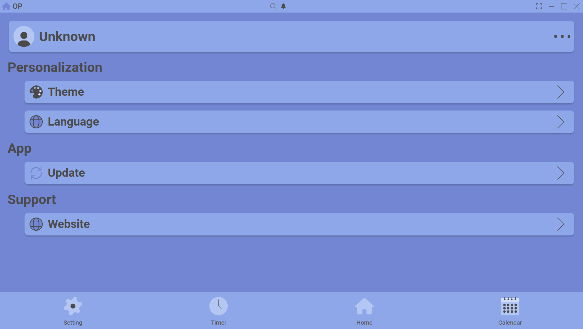 setting page