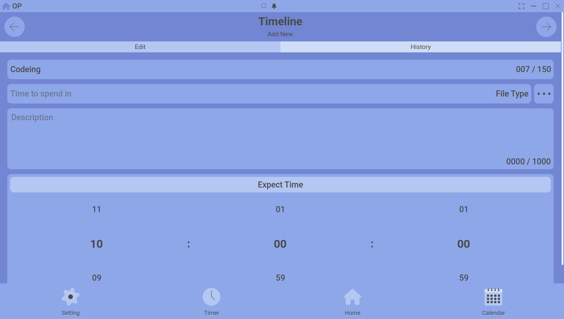 calendar timeline edit