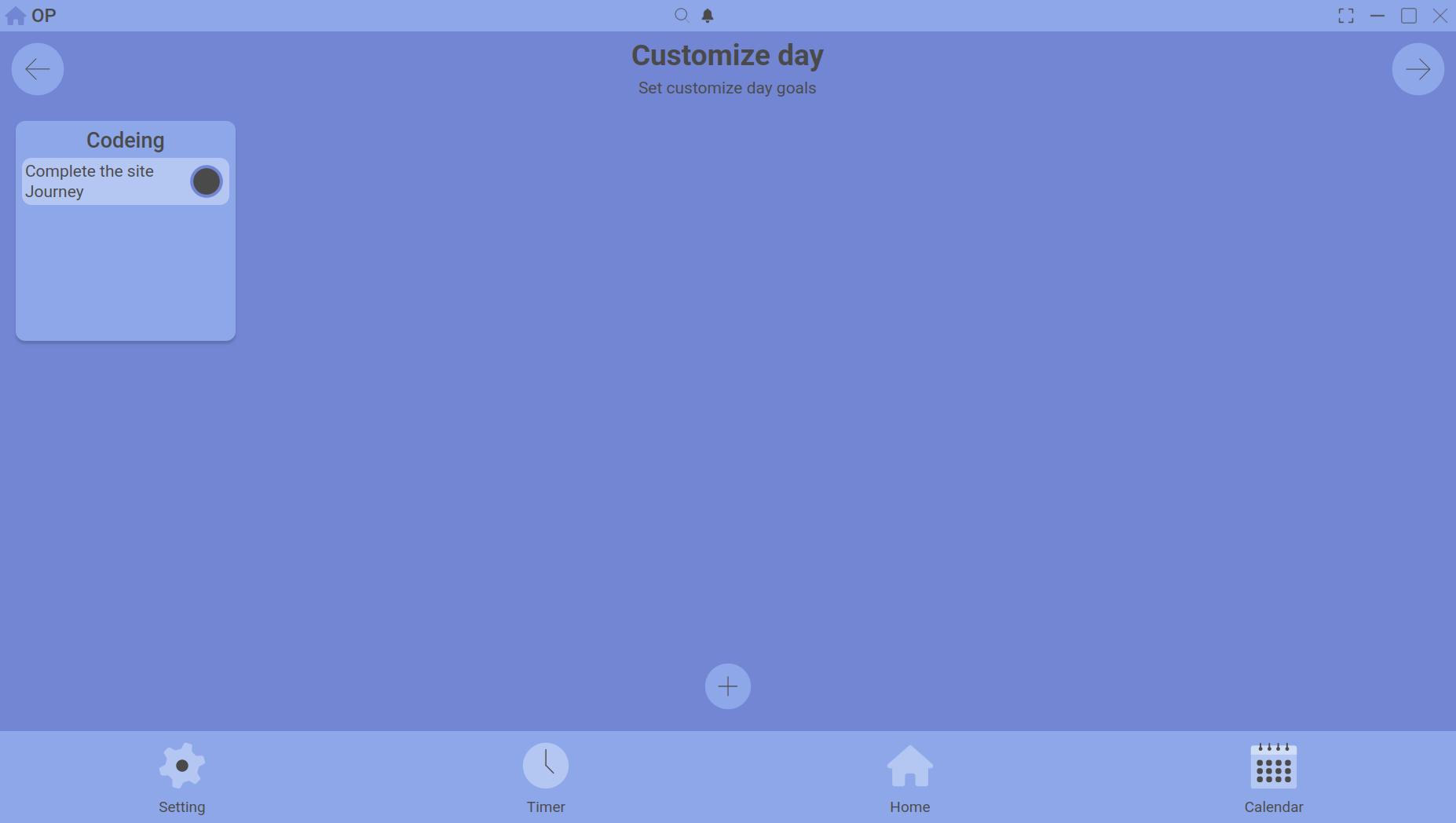 customize day set goals