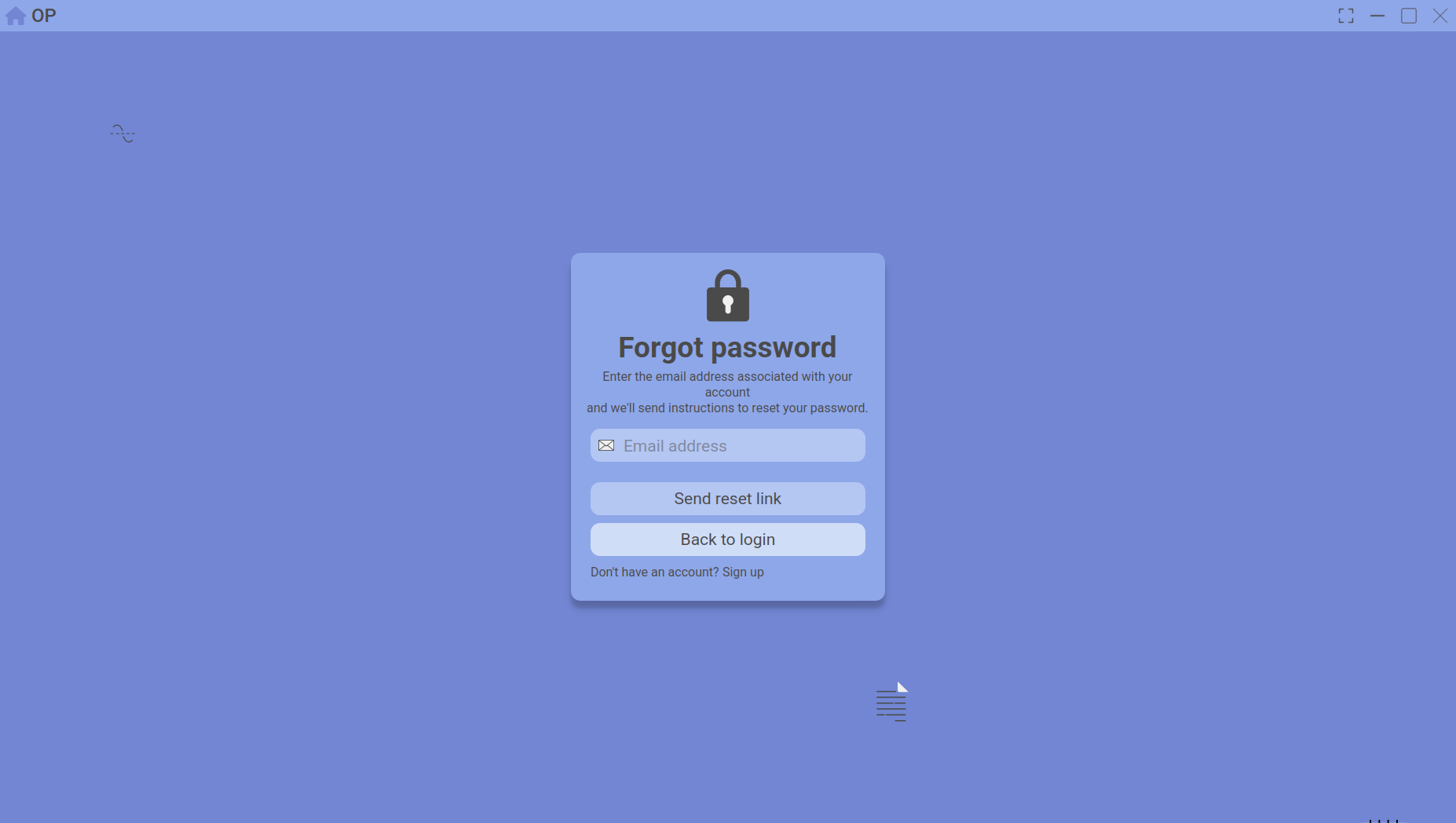 forgot password