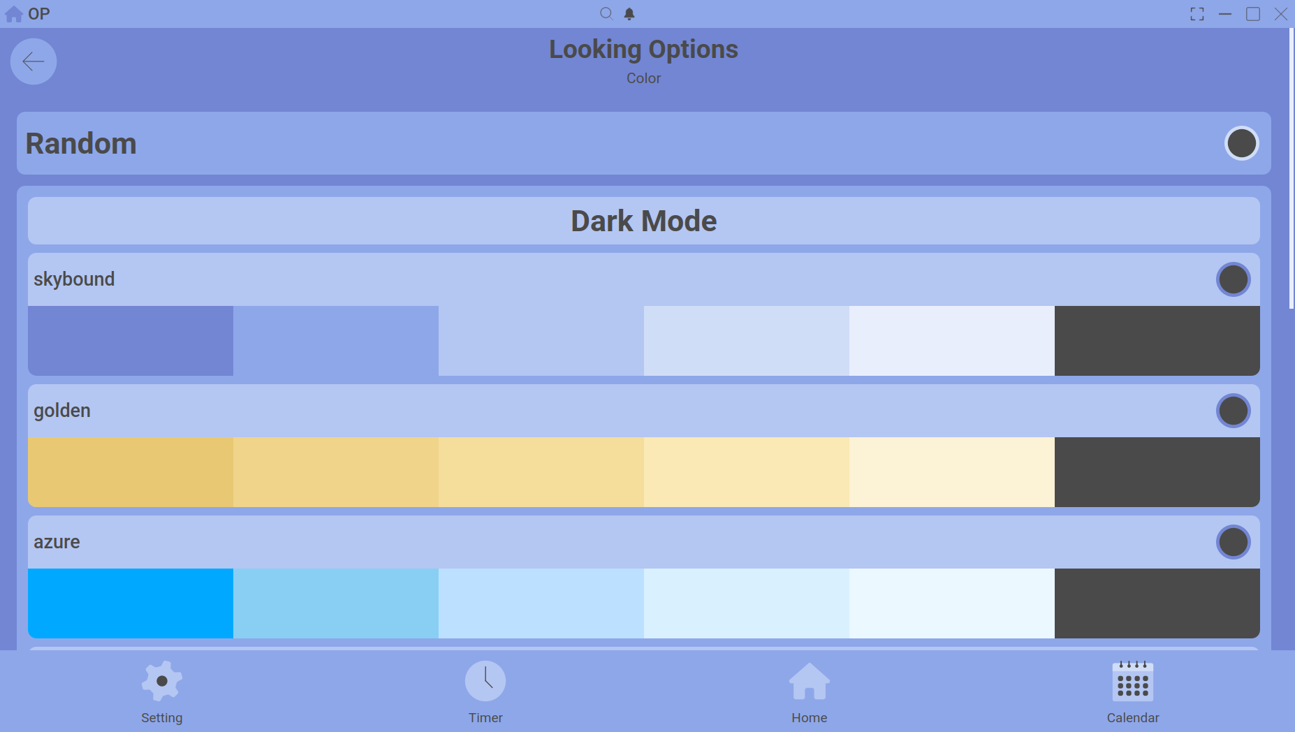 setting themes