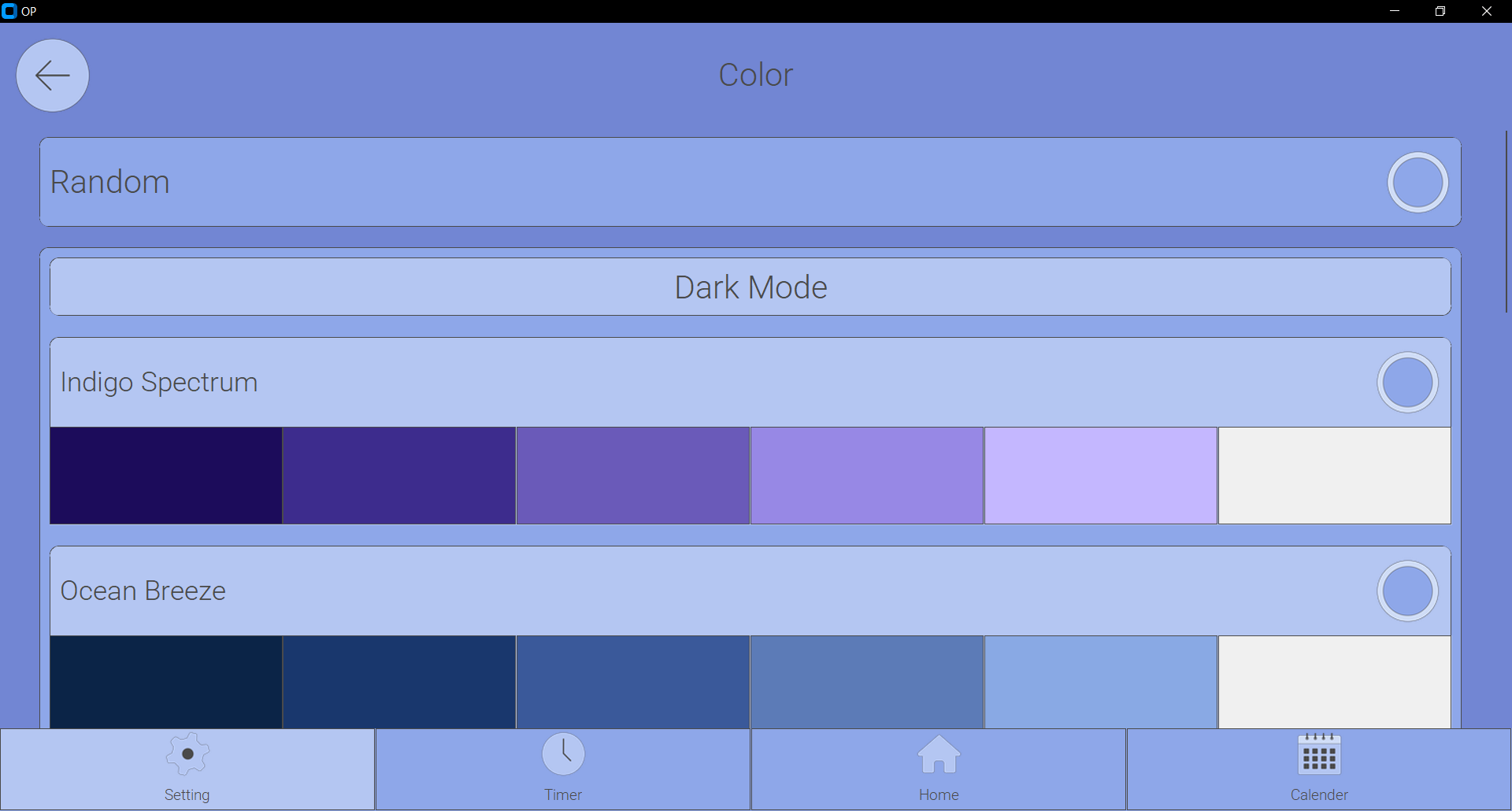 setting themes