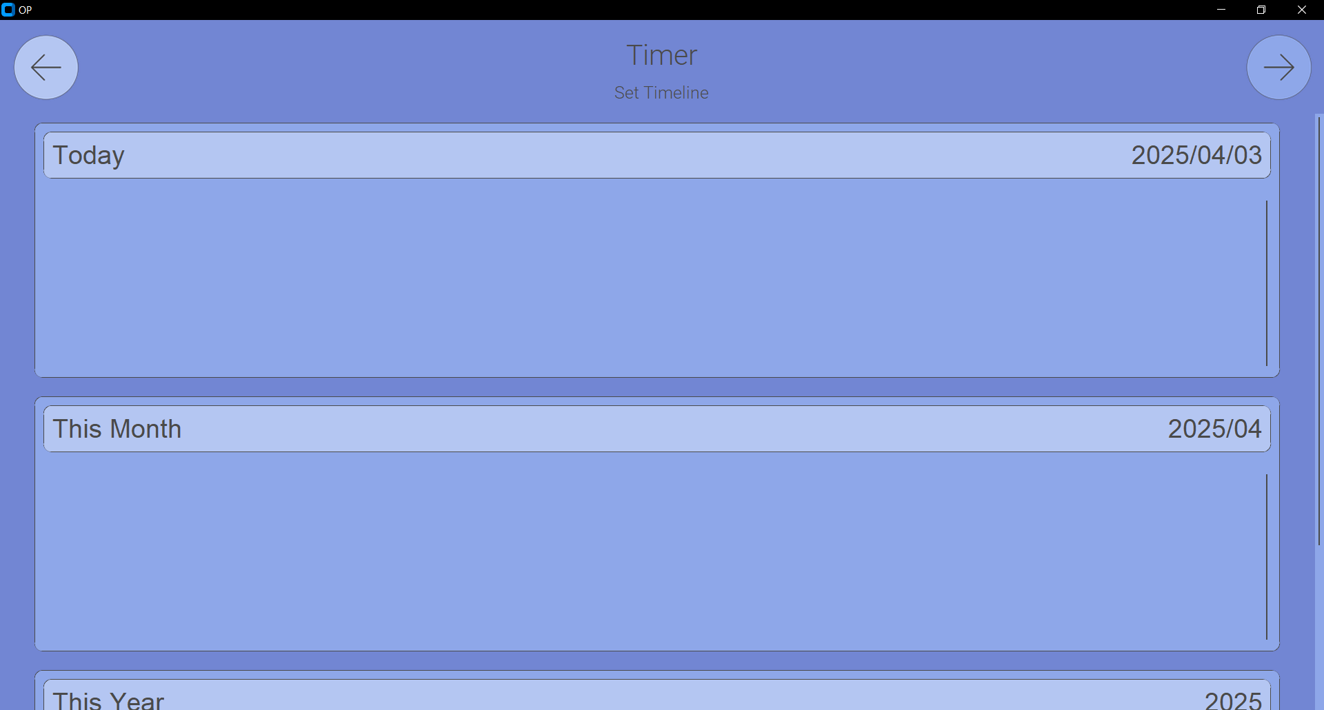 timer set timeline