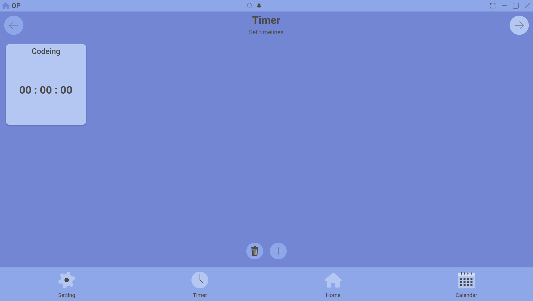 timer timeline